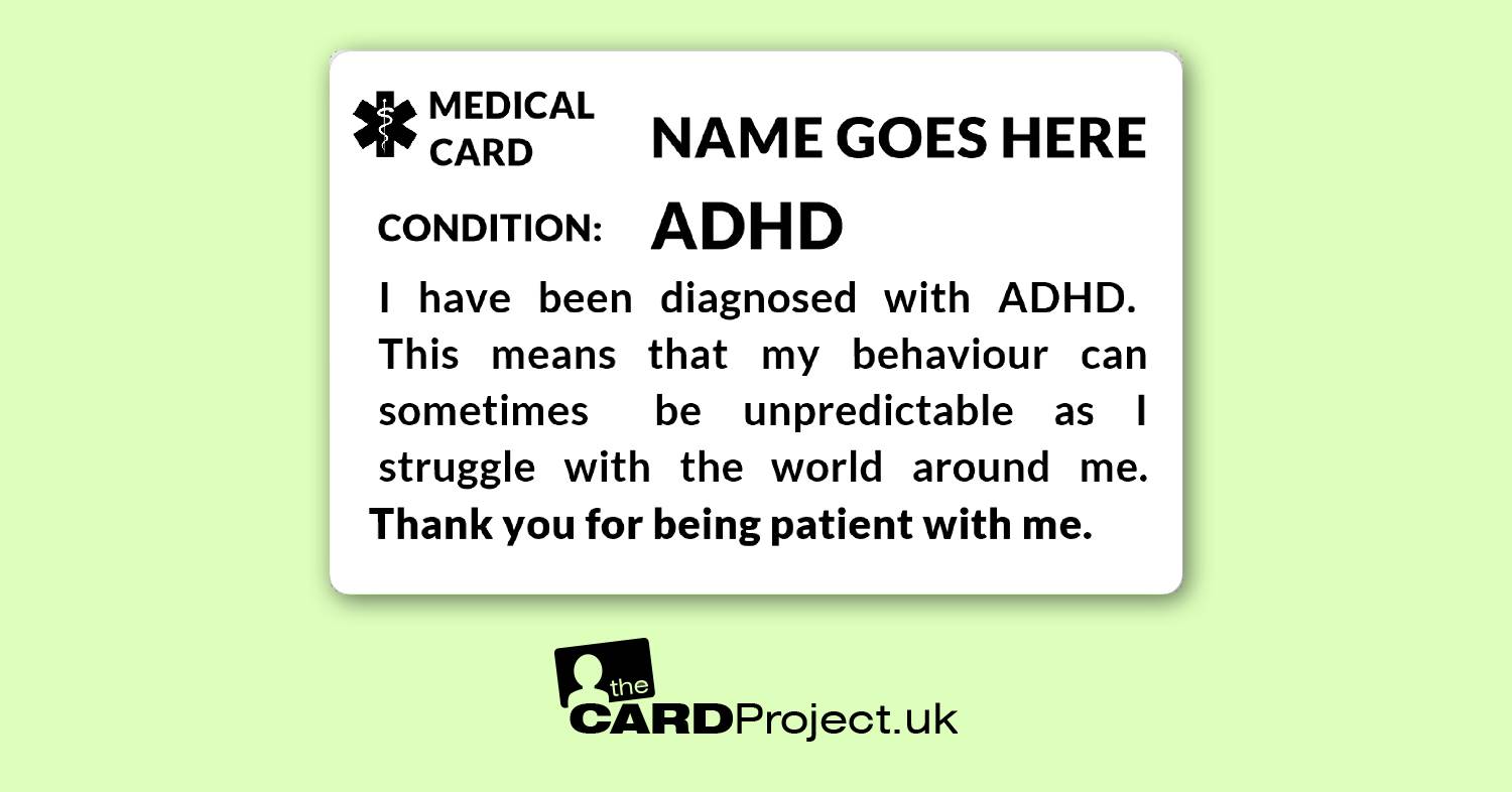 Mono ADHD Medical ID Card